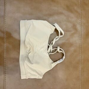 White Sports Bra with Crisscross Straps